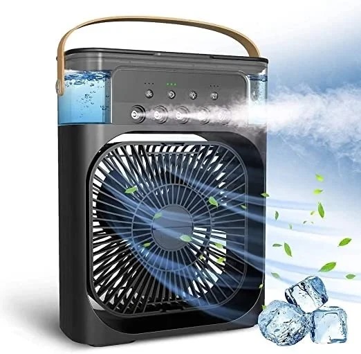 3 In 1 Air Cooling USB Fan with LED Night Light Water Fan